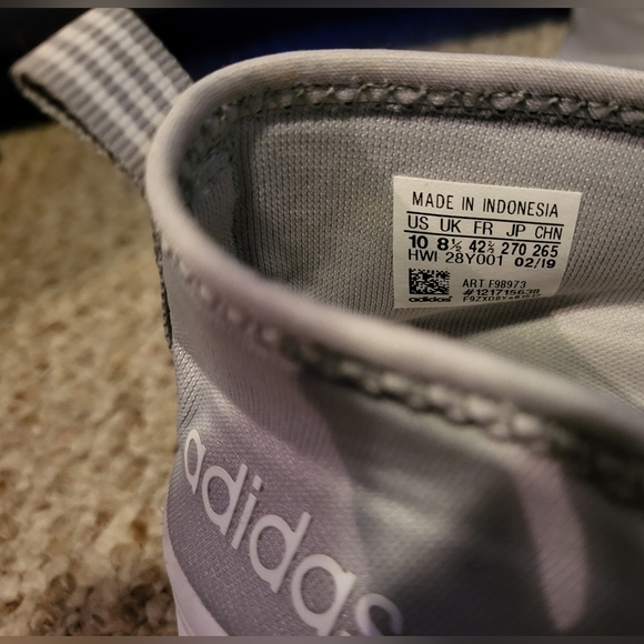 Adidas Grey Flat Slip-ons - Picture 9 of 10